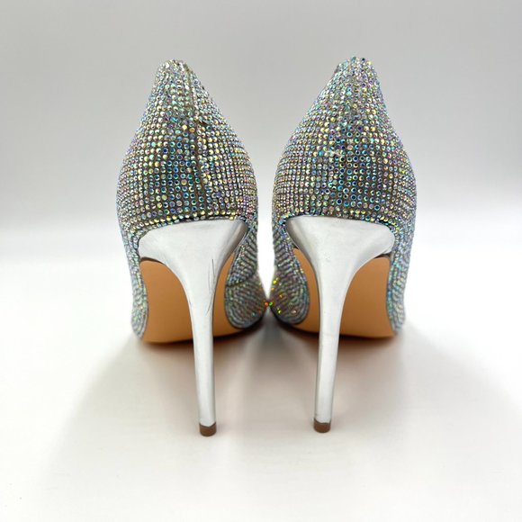 Steve Madden‎ Womens Altisha Rhinestone Jewel Encrusted Heels Pumps Shoes 6.5M - Picture 7 of 16